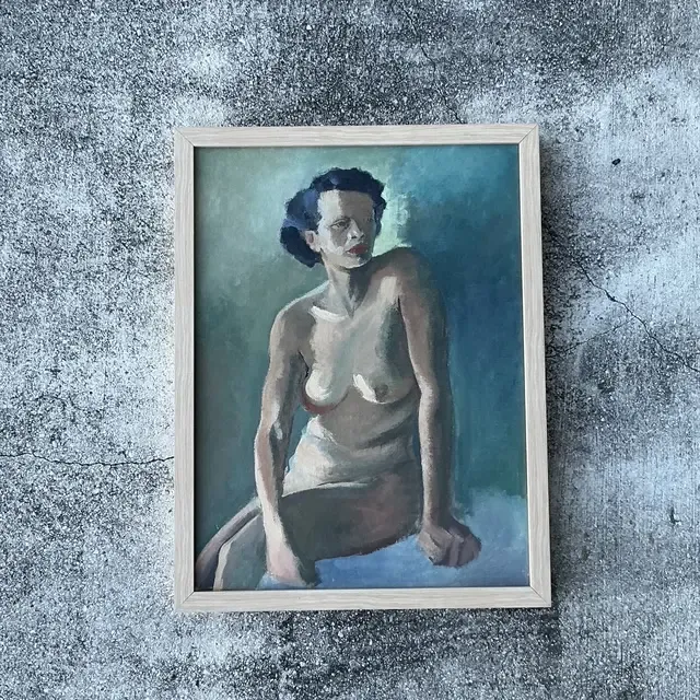 Vintage Original Nude Portrait Oil in Canvas — additional photo 4