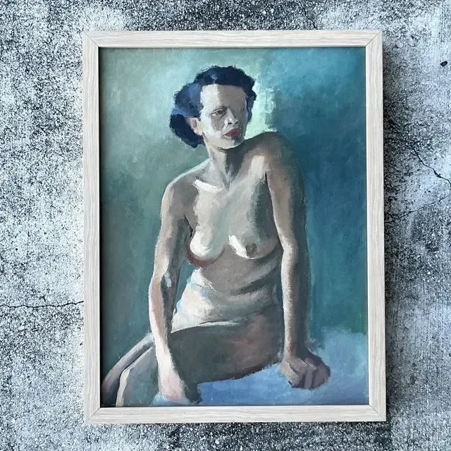 Vintage Original Nude Portrait Oil in Canvas — additional photo 6