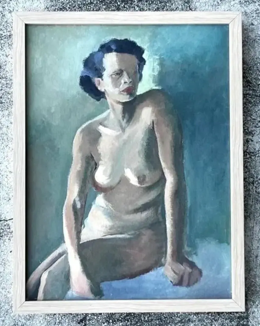 Vintage Original Nude Portrait Oil in Canvas — additional photo 7