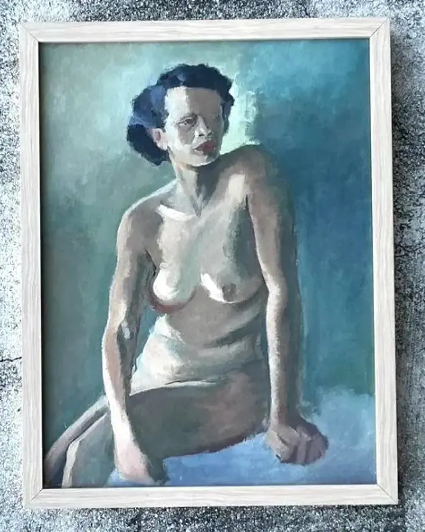 Vintage Original Nude Portrait Oil in Canvas — additional photo 8