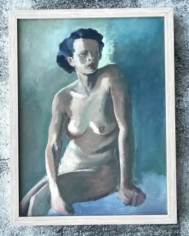 Vintage Original Nude Portrait Oil in Canvas — additional photo 8