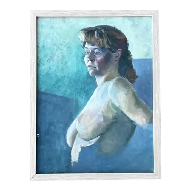 Vintage Original Nude Portrait Oil on Canvas — additional photo 1