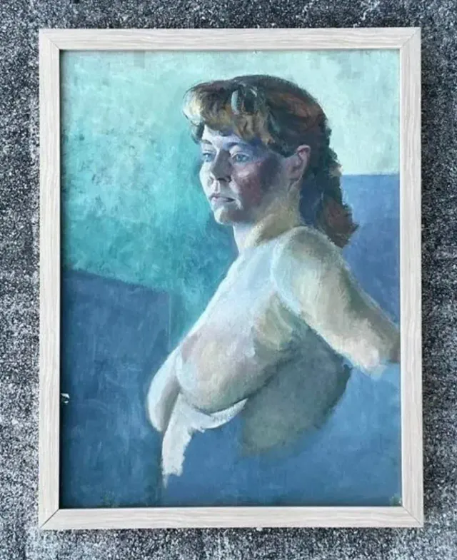Vintage Original Nude Portrait Oil on Canvas — additional photo 6