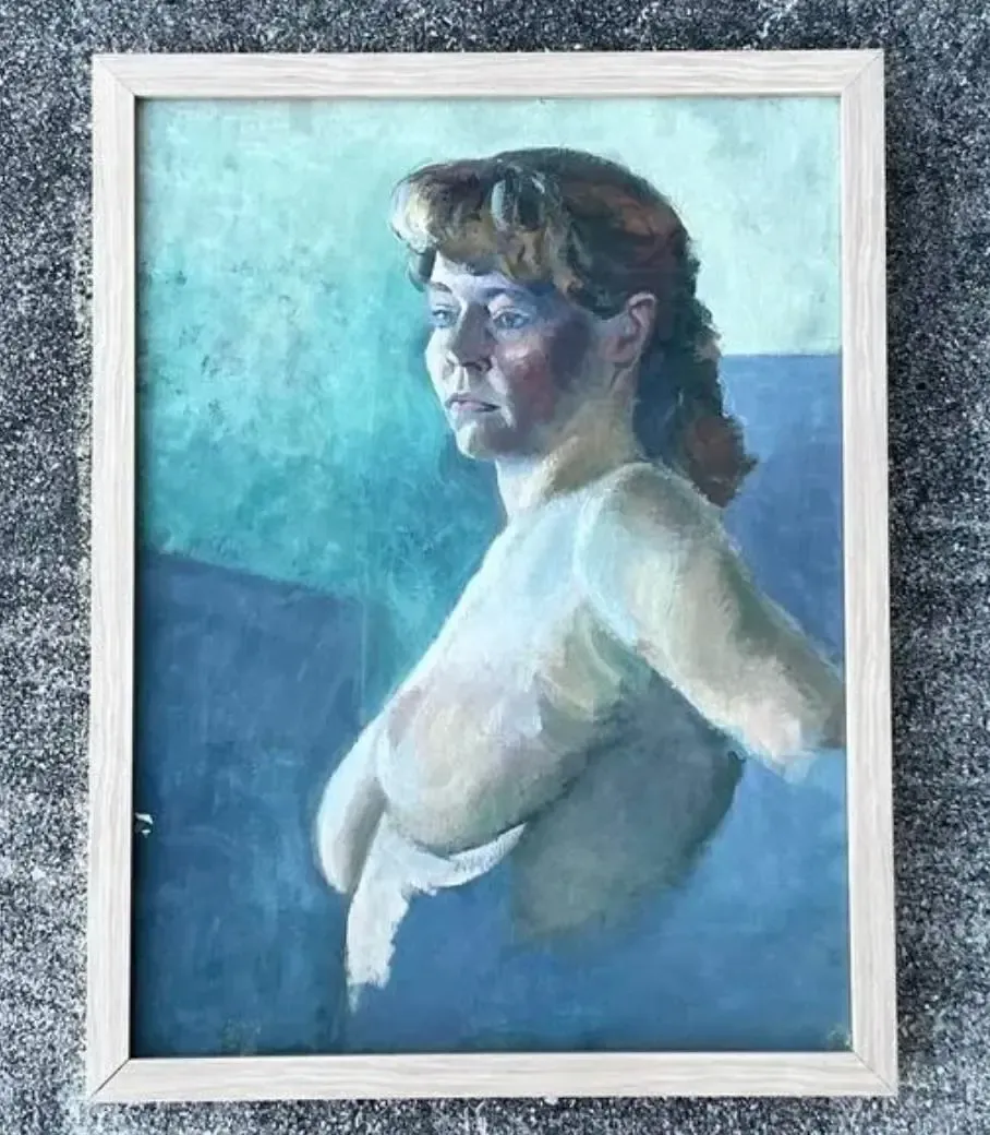 Vintage Original Nude Portrait Oil on Canvas — additional photo 7