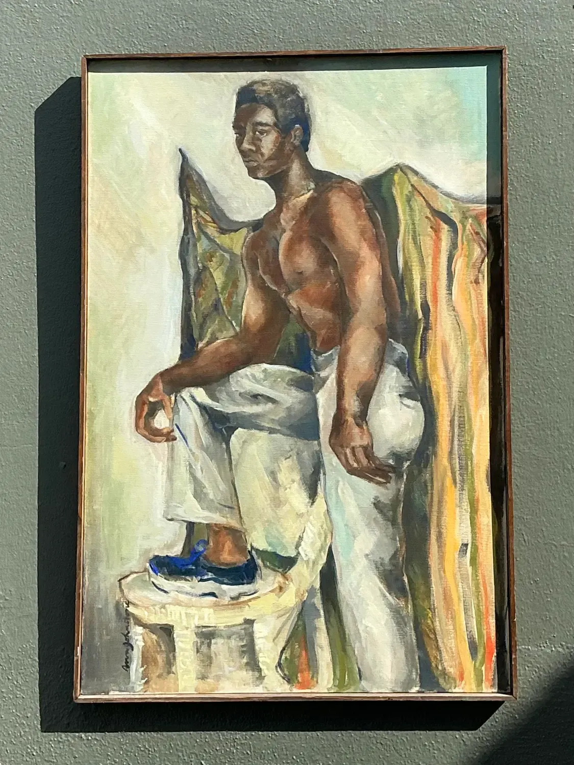 Vintage Original Oil Figural on Canvas — additional photo 5