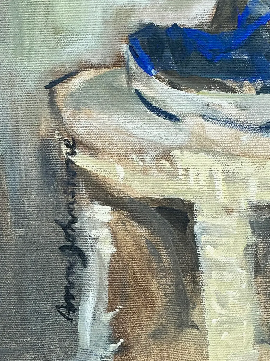 Vintage Original Oil Figural on Canvas — additional photo 6