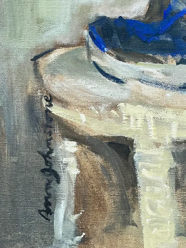Vintage Original Oil Figural on Canvas — additional photo 6
