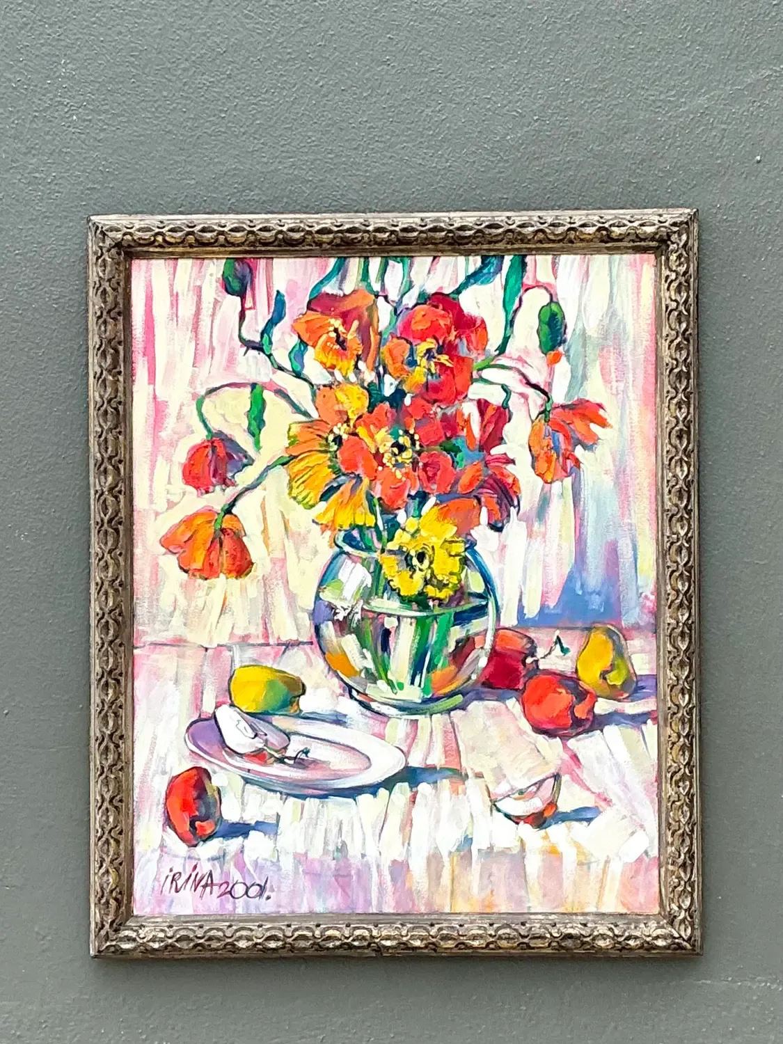 Vintage Original Oil on Canvas Floral Painting — additional photo 7