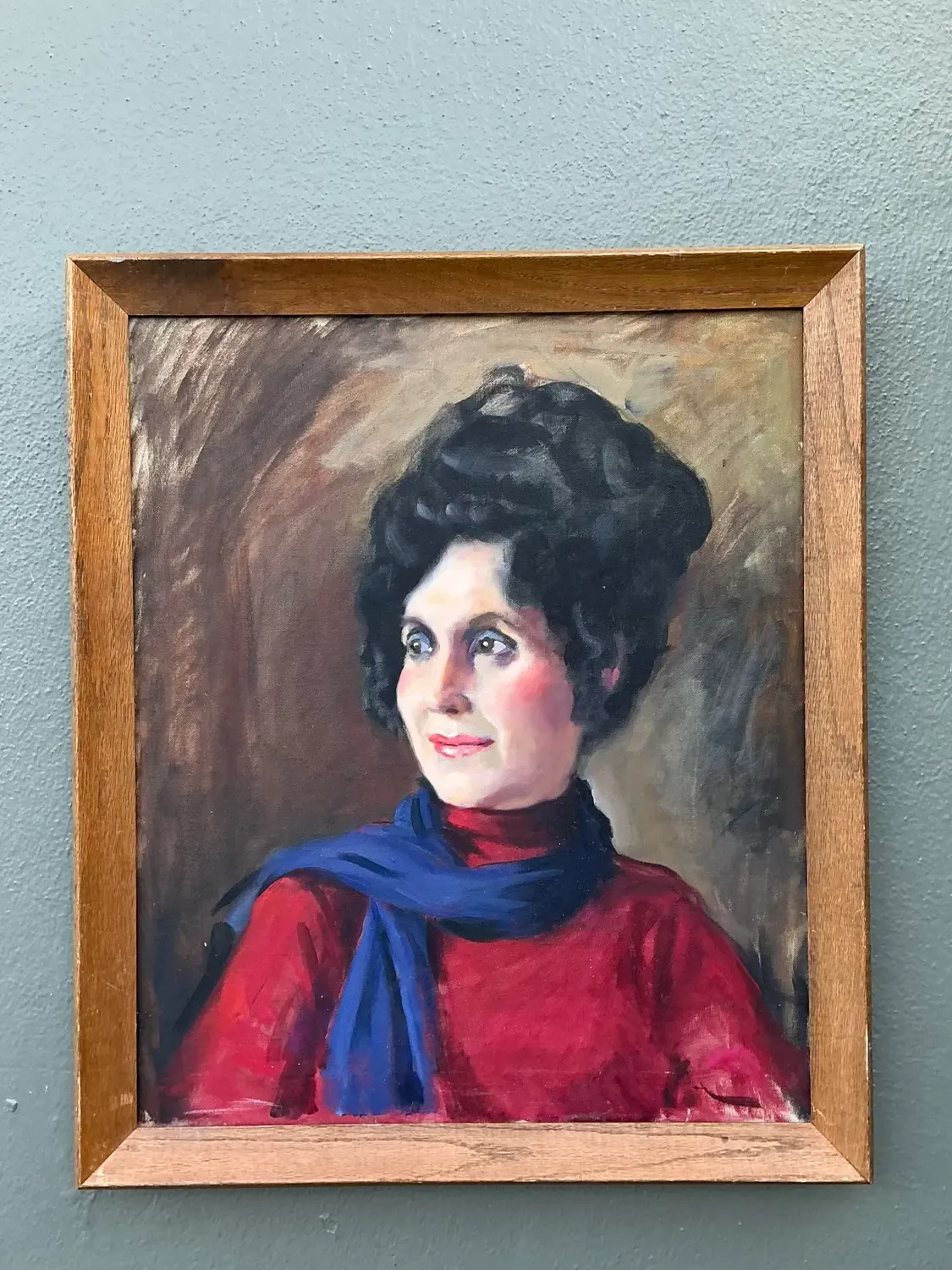 Vintage Original Oil Portrait on Canvas - Canvas, 23W x 26.75H — additional photo 6