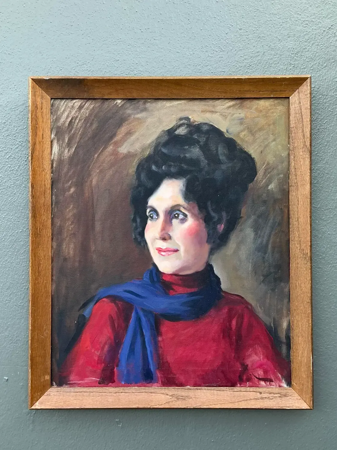 Vintage Original Oil Portrait on Canvas - Canvas, 23W x 26.75H — additional photo 7