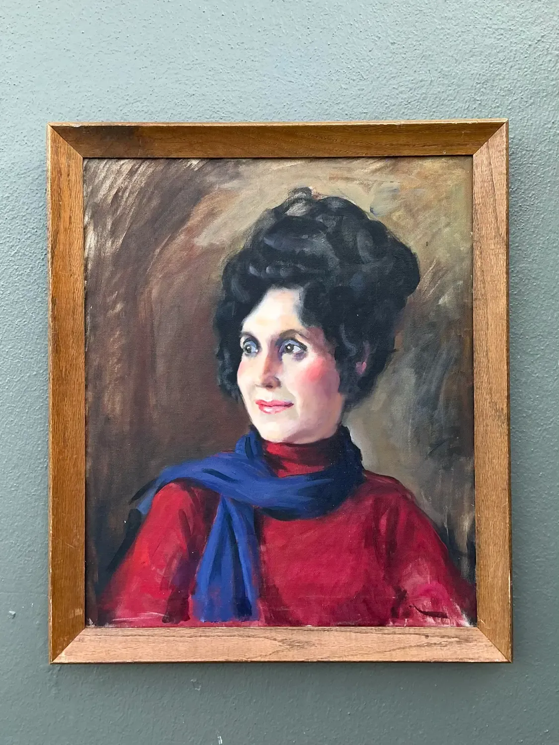 Vintage Original Oil Portrait on Canvas - Canvas, 23W x 26.75H — additional photo 8