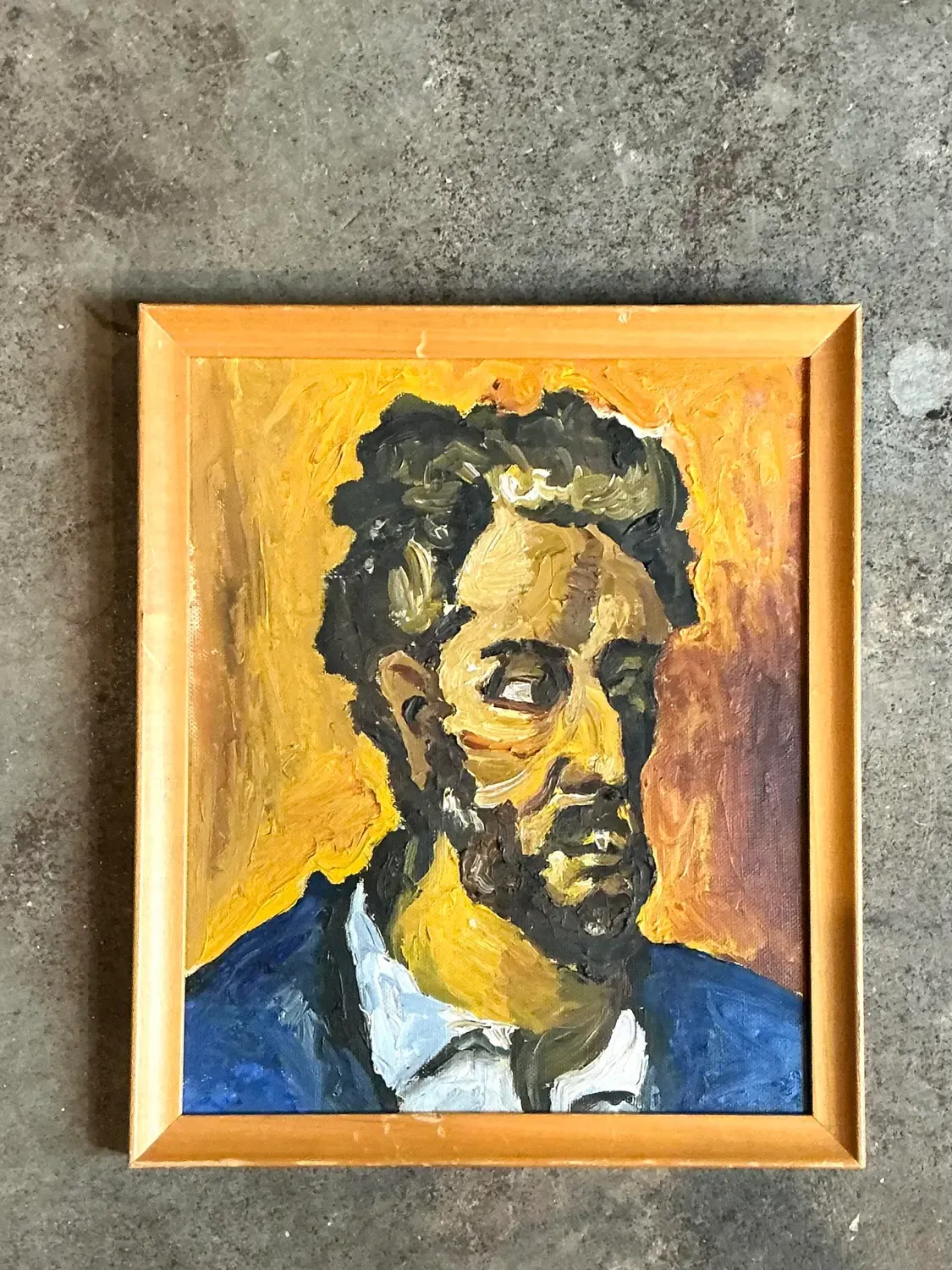 Vintage Original Oil Portrait on Canvas - Canvas, 10W x 12H