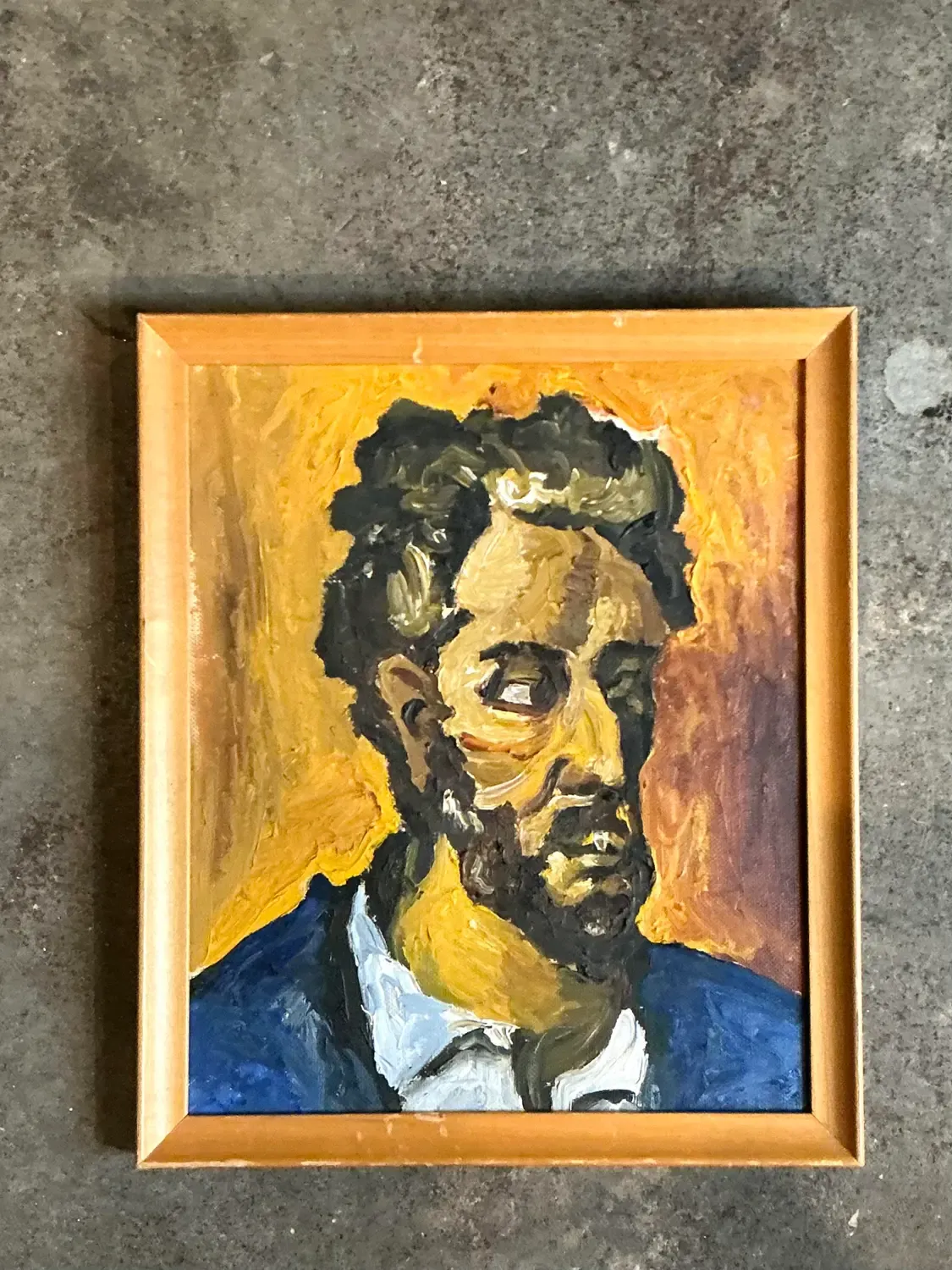 Vintage Original Oil Portrait on Canvas - Canvas, 10W x 12H — additional photo 1