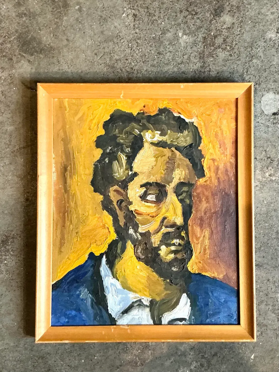 Vintage Original Oil Portrait on Canvas - Canvas, 10W x 12H — additional photo 2