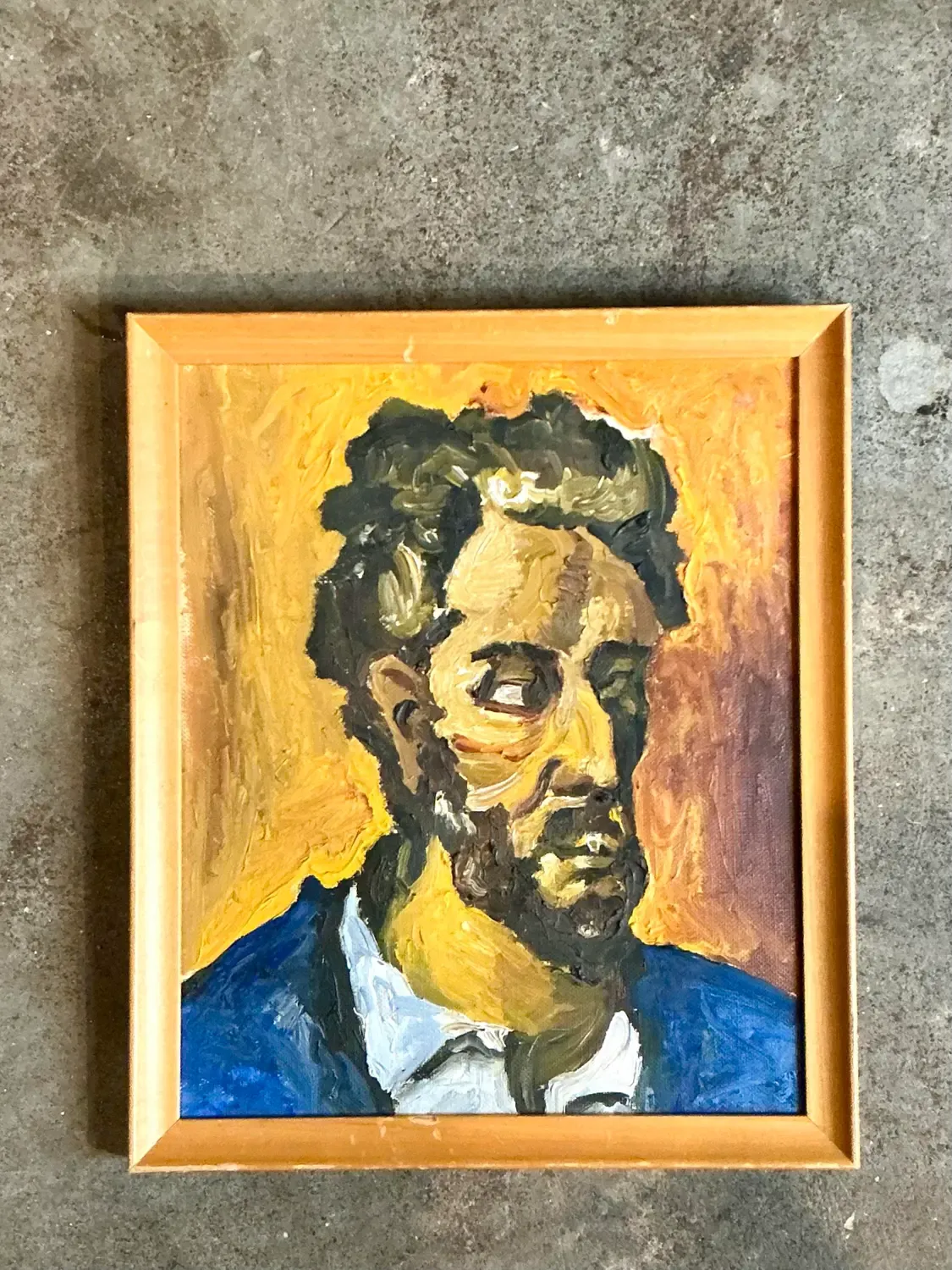 Vintage Original Oil Portrait on Canvas - Canvas, 10W x 12H — additional photo 3