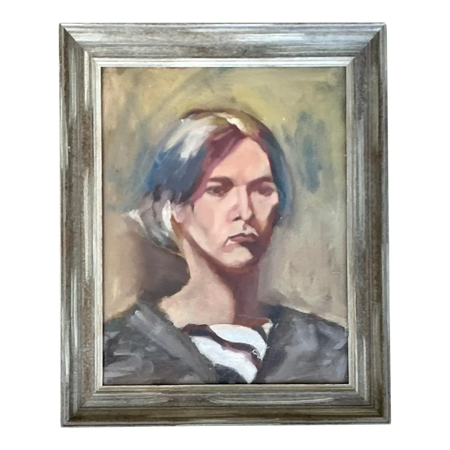 Vintage Original Oil Portrait on Canvas - Canvas, 17.75W x 21.75H