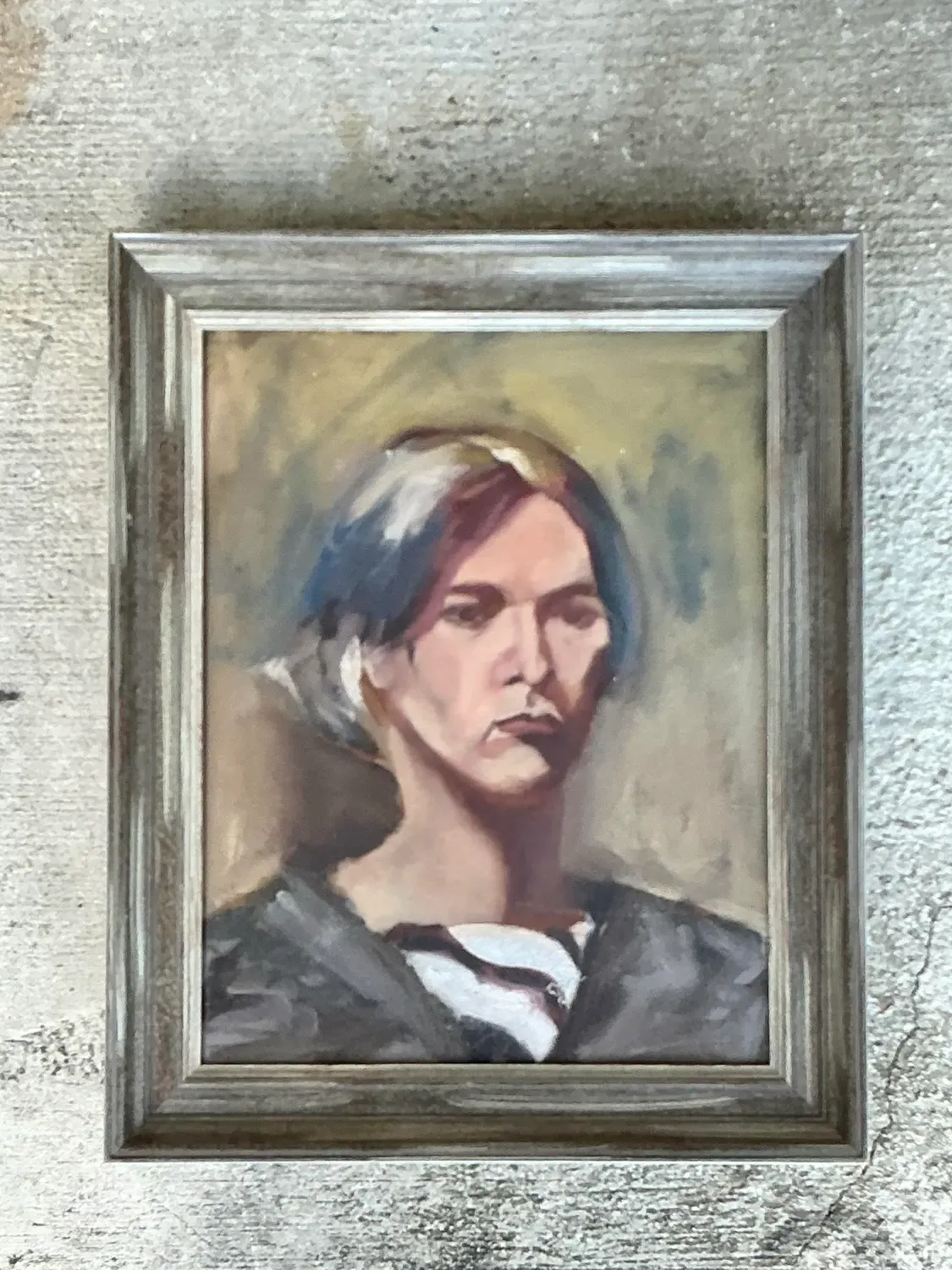 Vintage Original Oil Portrait on Canvas - Canvas, 17.75W x 21.75H — additional photo 8
