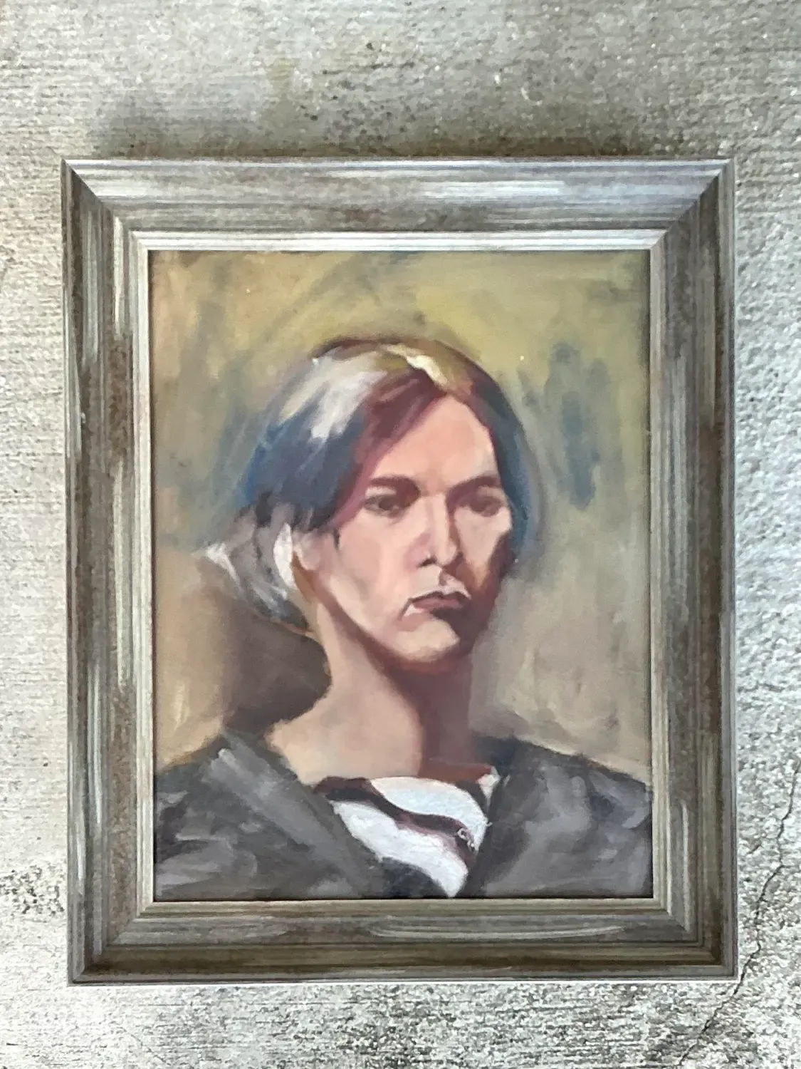 Vintage Original Oil Portrait on Canvas - Canvas, 17.75W x 21.75H — additional photo 4