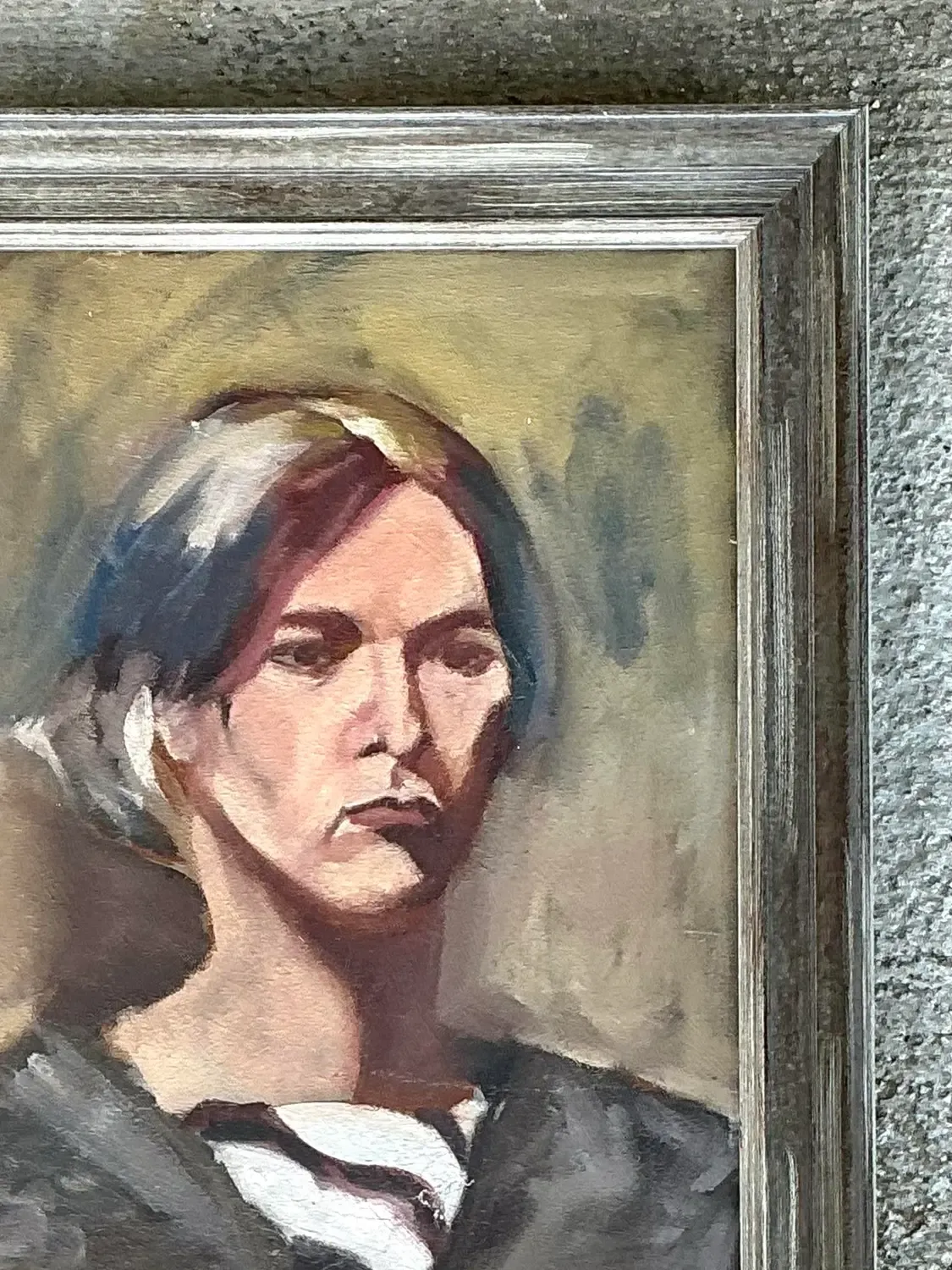 Vintage Original Oil Portrait on Canvas - Canvas, 17.75W x 21.75H — additional photo 6