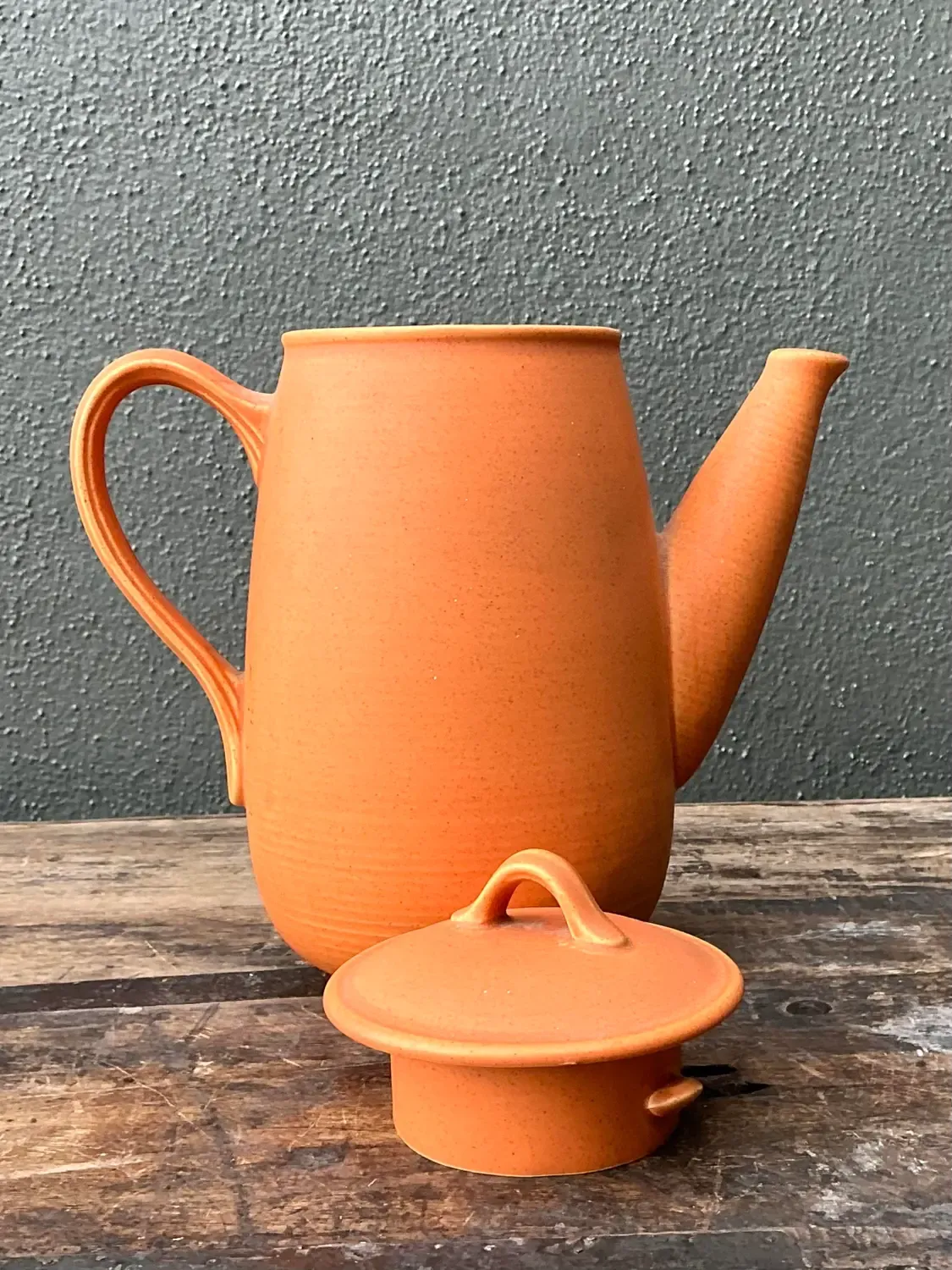 Vintage Original Orange Studio Pottery Coffee Pot — additional photo 2