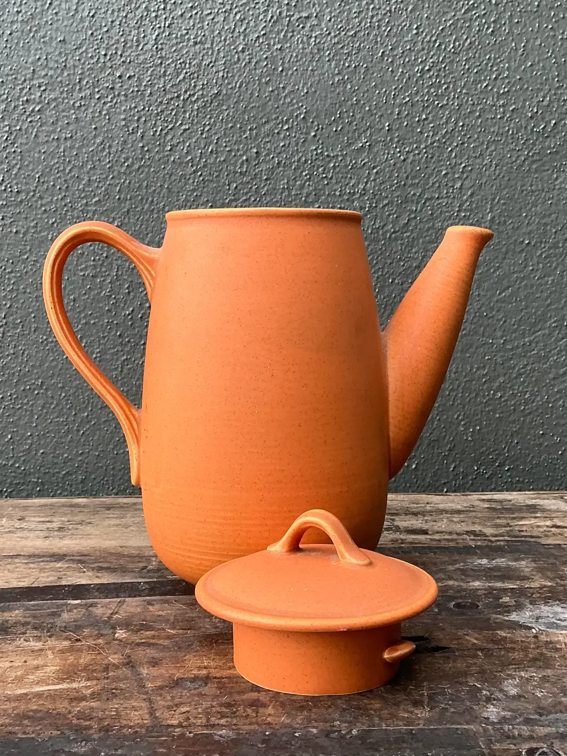 Vintage Original Orange Studio Pottery Coffee Pot — additional photo 3