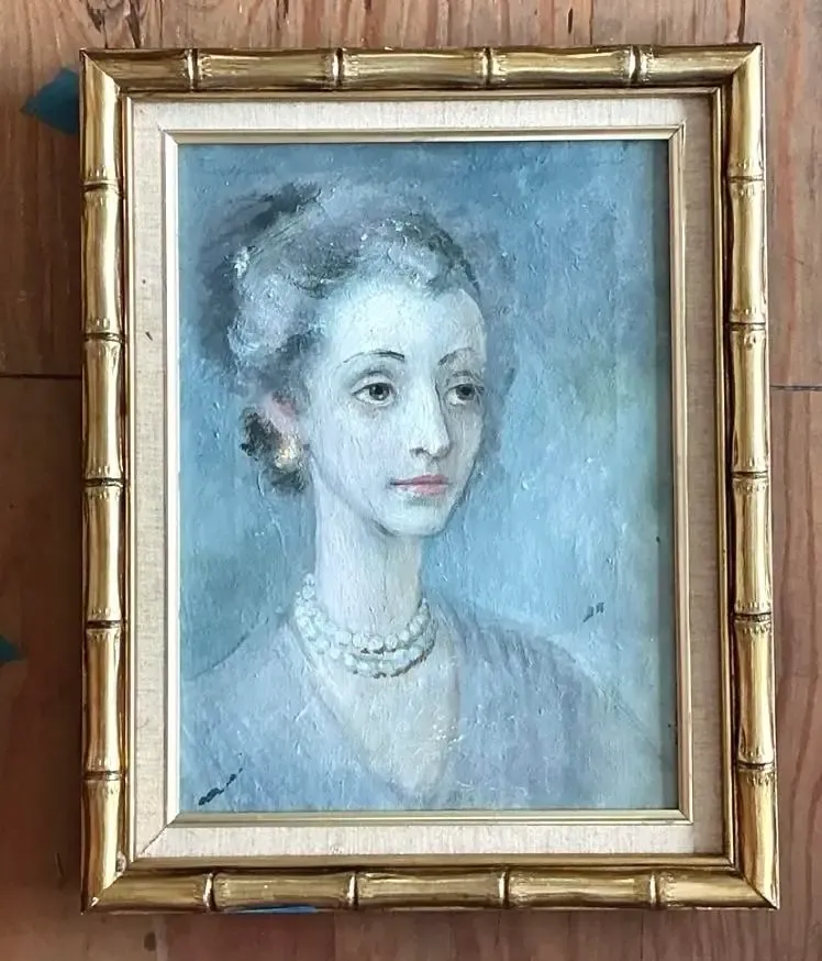 Vintage Original Portrait of Woman on Canvas — additional photo 2