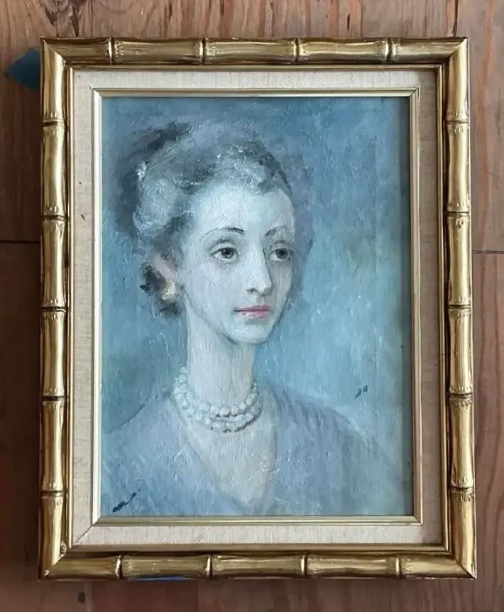 Vintage Original Portrait of Woman on Canvas — additional photo 5