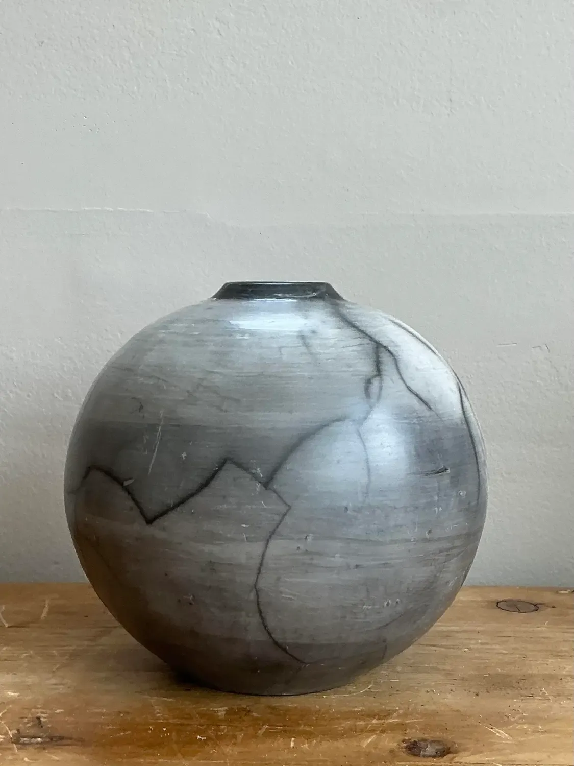 Vintage Original Raku Fired Studio Pottery Vase — additional photo 2