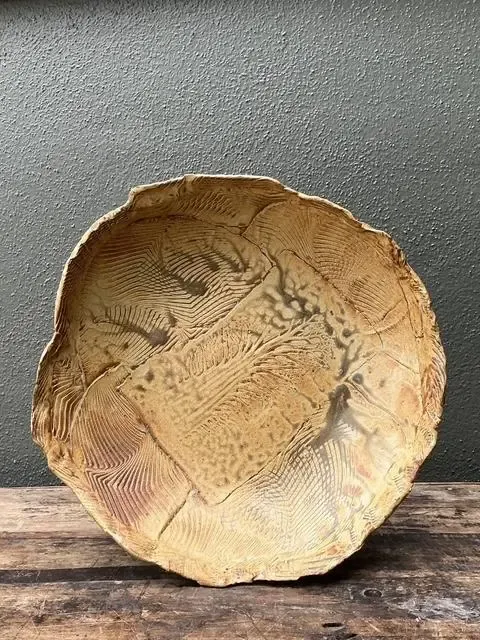 Vintage Original Slab Built Pottery Platter — additional photo 2