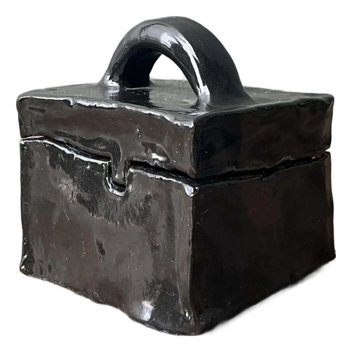 Vintage Original Slab Built Studio Pottery Lidded Box — additional photo 5