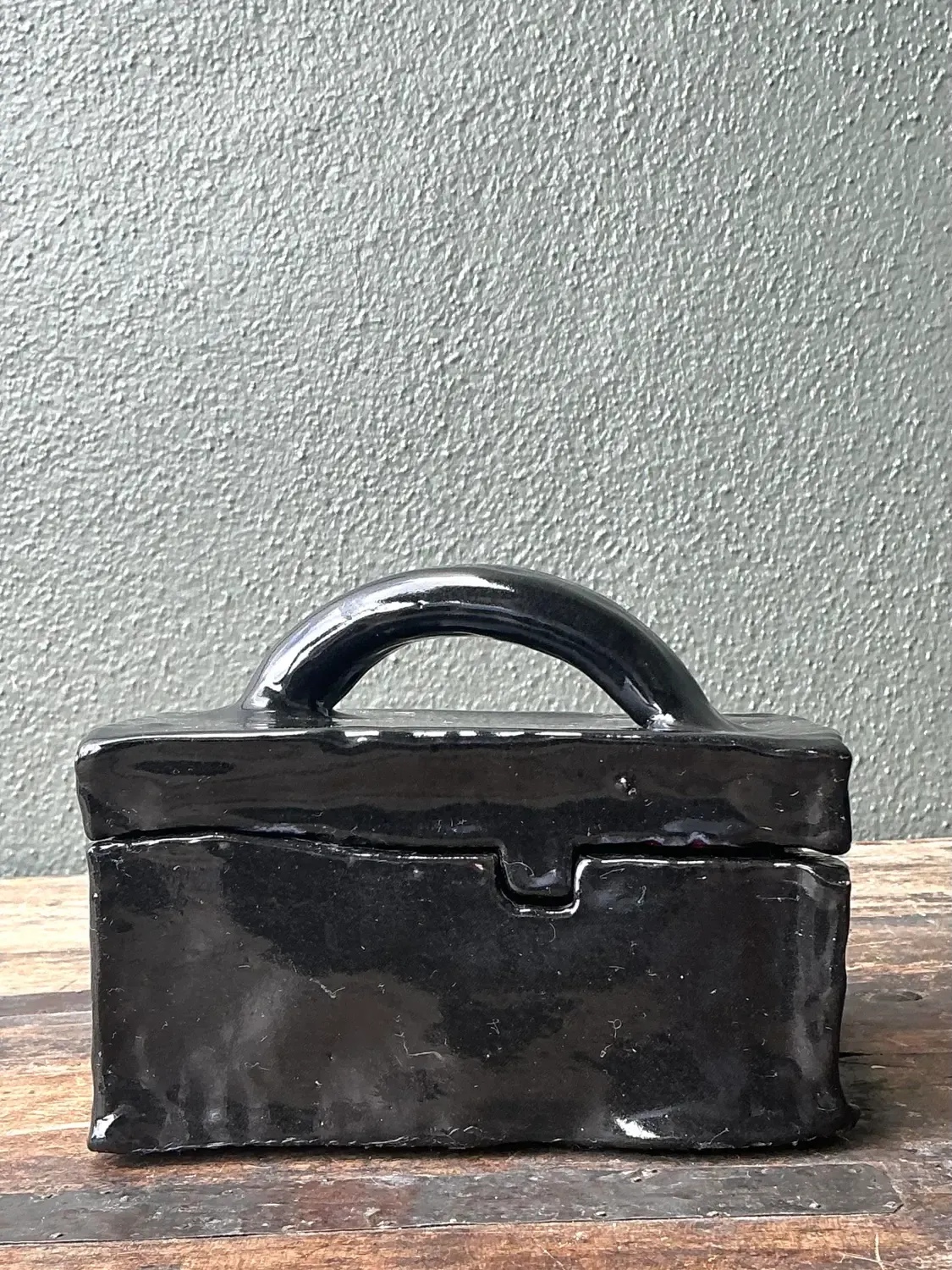 Vintage Original Slab Built Studio Pottery Lidded Box — additional photo 6