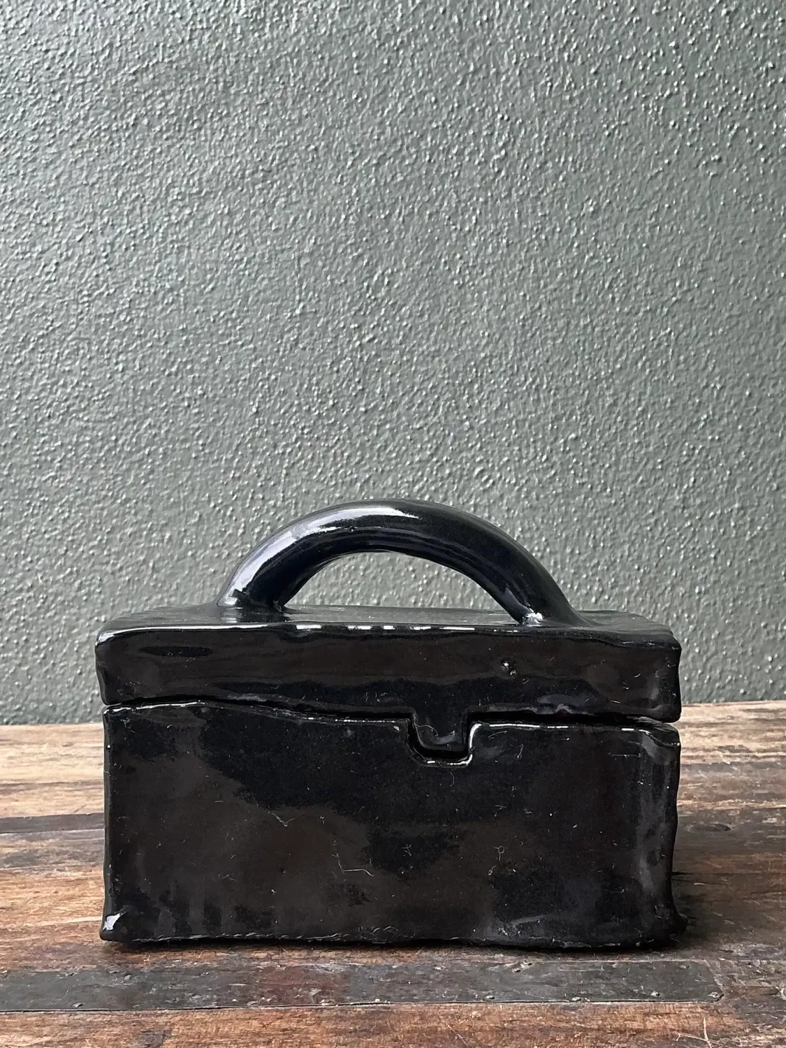 Vintage Original Slab Built Studio Pottery Lidded Box — additional photo 7