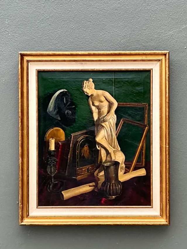 Vintage Original Still Life Oil on Canvas — additional photo 1