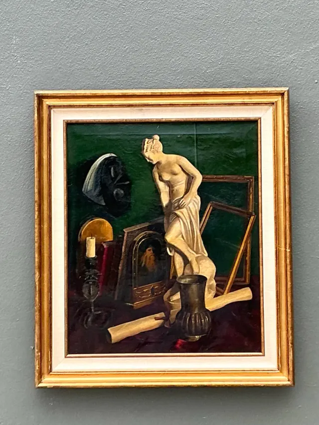 Vintage Original Still Life Oil on Canvas — additional photo 2