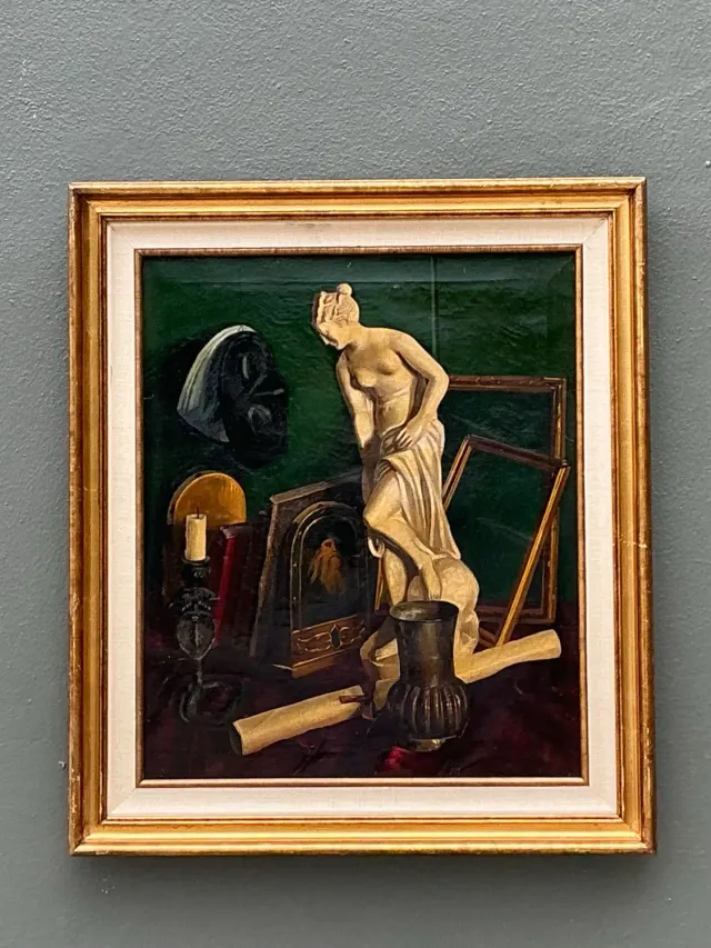 Vintage Original Still Life Oil on Canvas — additional photo 4