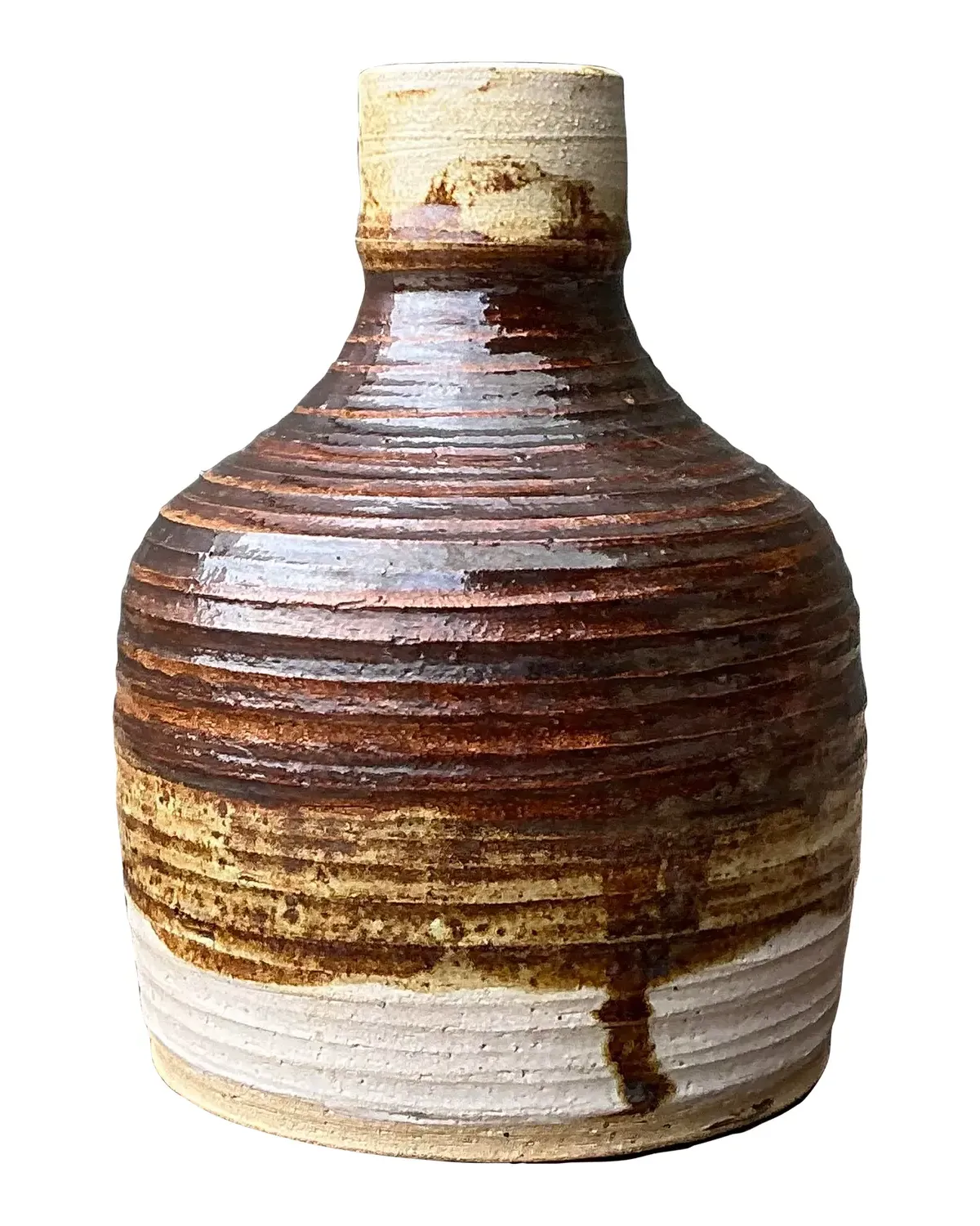 Vintage Original Striped Studio Pottery Vase