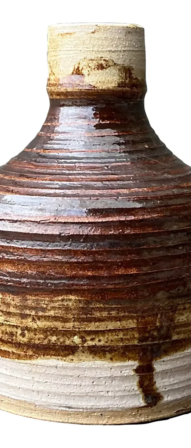Vintage Original Striped Studio Pottery Vase