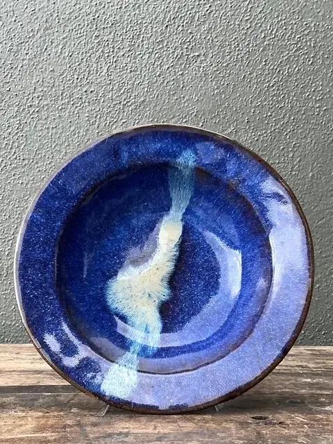 Vintage Original Studio Pottery Blue Bowl — additional photo 2