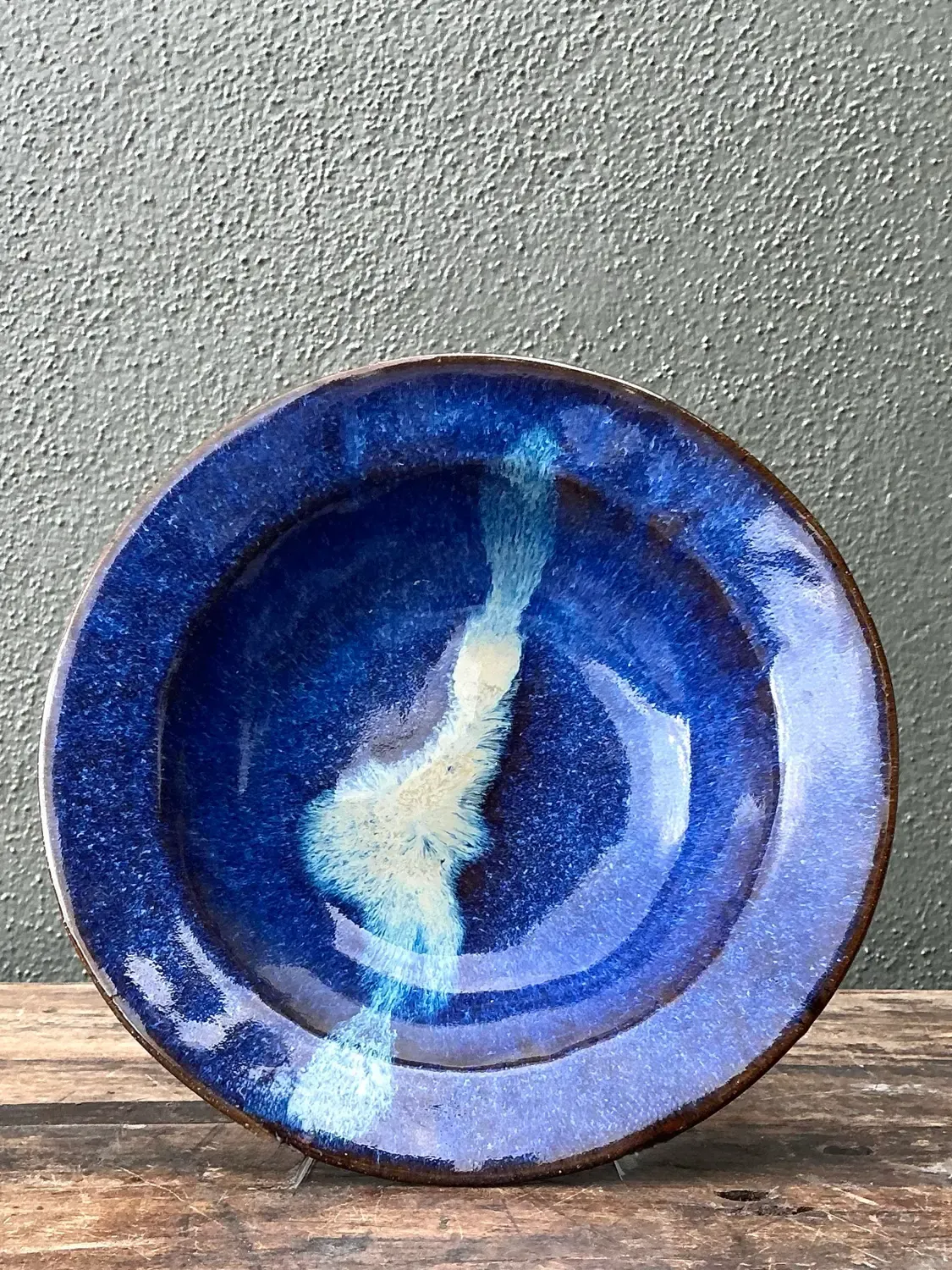 Vintage Original Studio Pottery Blue Bowl — additional photo 4