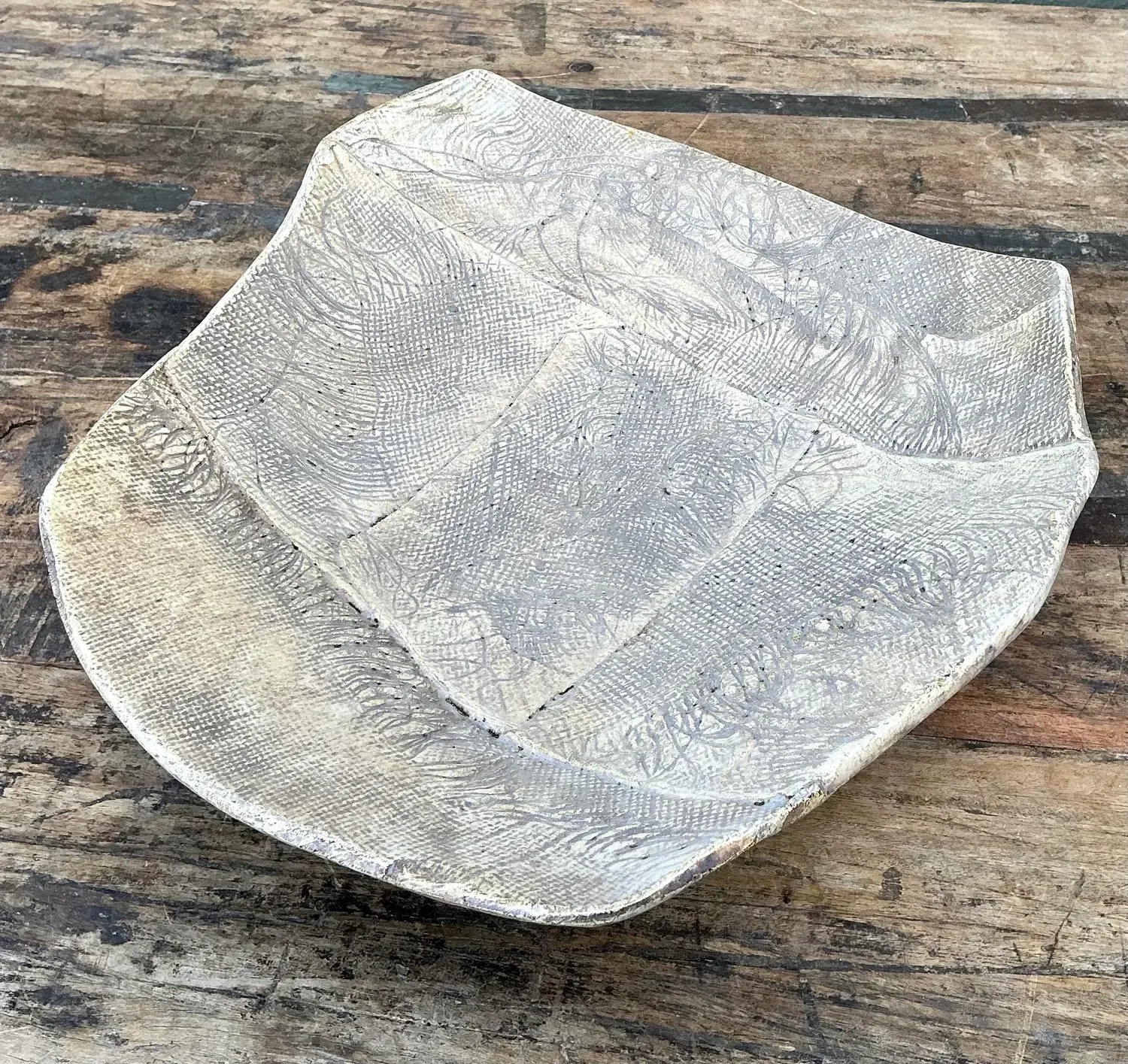 Vintage Original Studio Pottery Bowl - Earthenware, 13.25W x 3.5H — additional photo 4