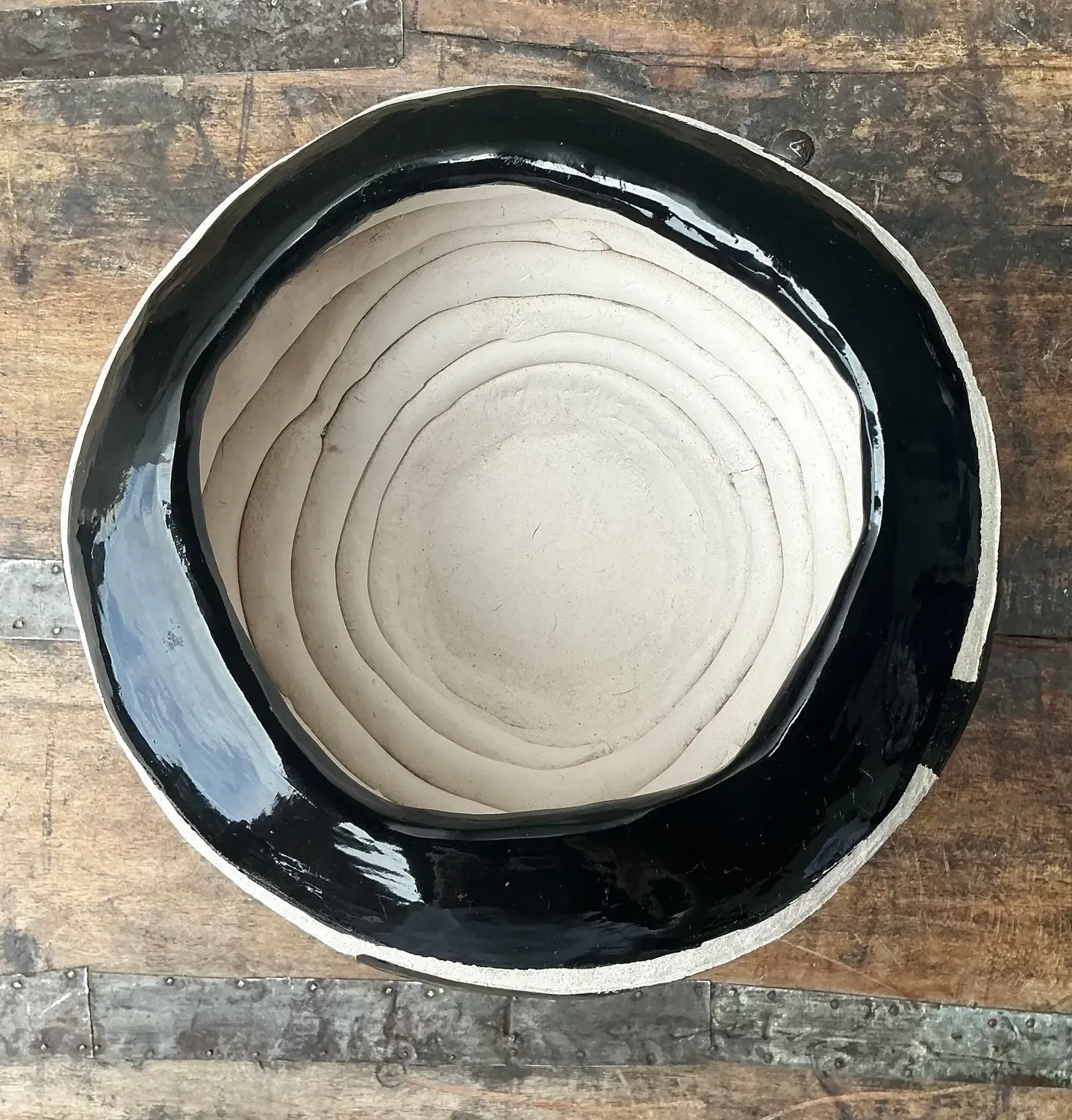 Vintage Original Studio Pottery Coil Vase - Pottery, 9.25W x 5.25H — additional photo 2