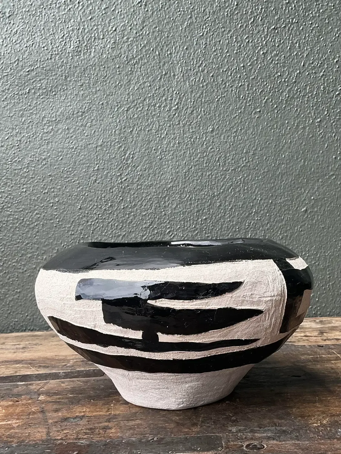 Vintage Original Studio Pottery Coil Vase - Pottery, 9.25W x 5.25H — additional photo 4