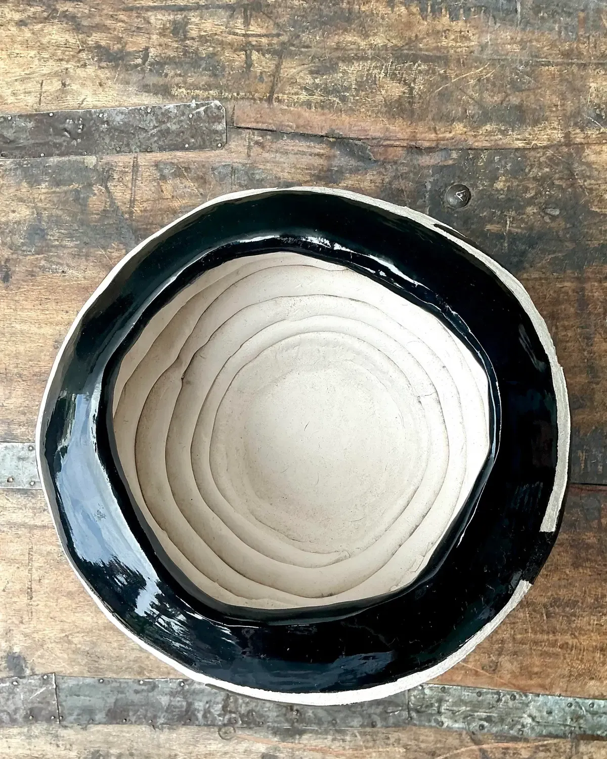 Vintage Original Studio Pottery Coil Vase - Pottery, 9.25W x 5.25H — additional photo 5
