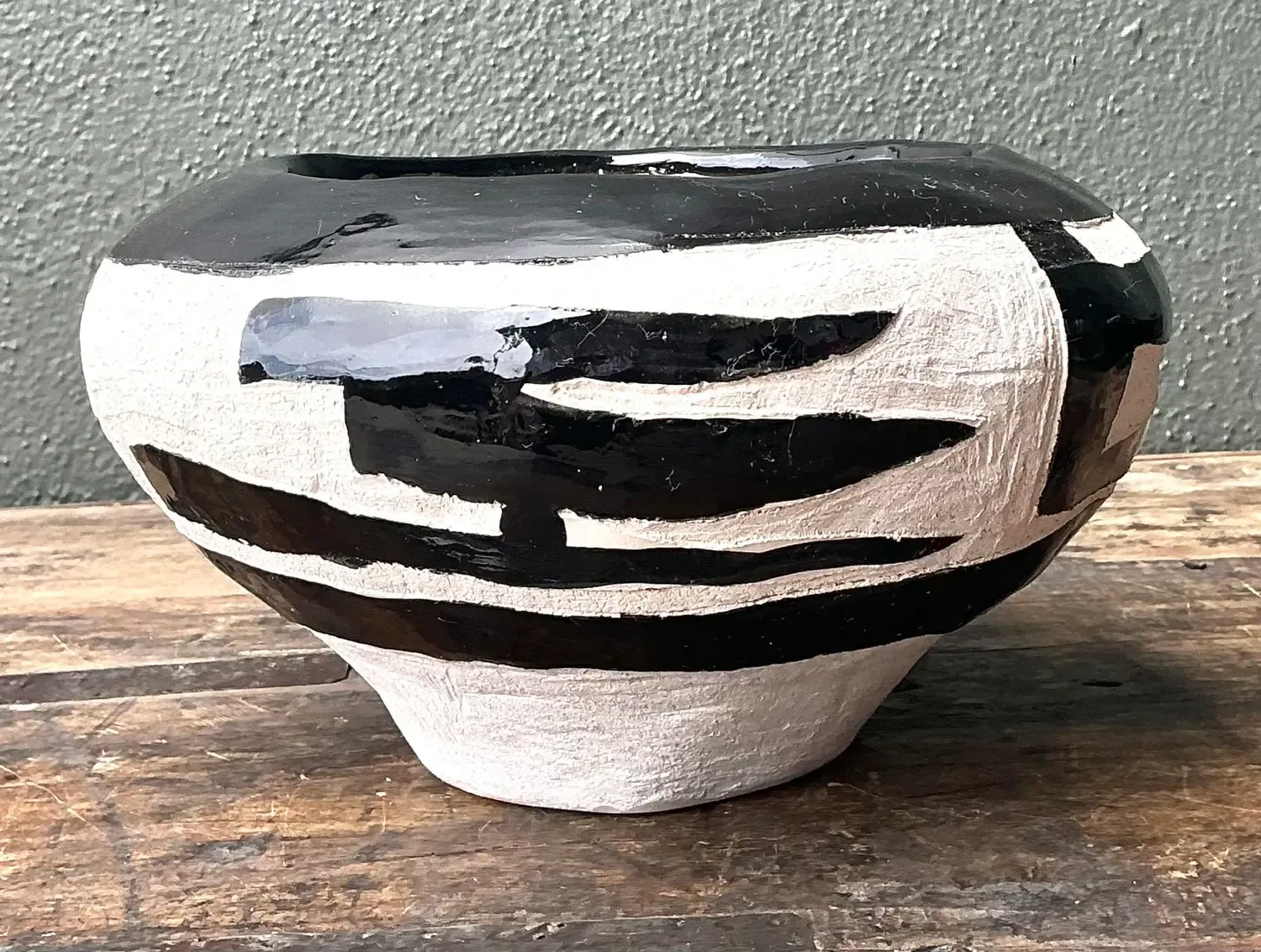 Vintage Original Studio Pottery Coil Vase - Pottery, 9.25W x 5.25H — additional photo 7