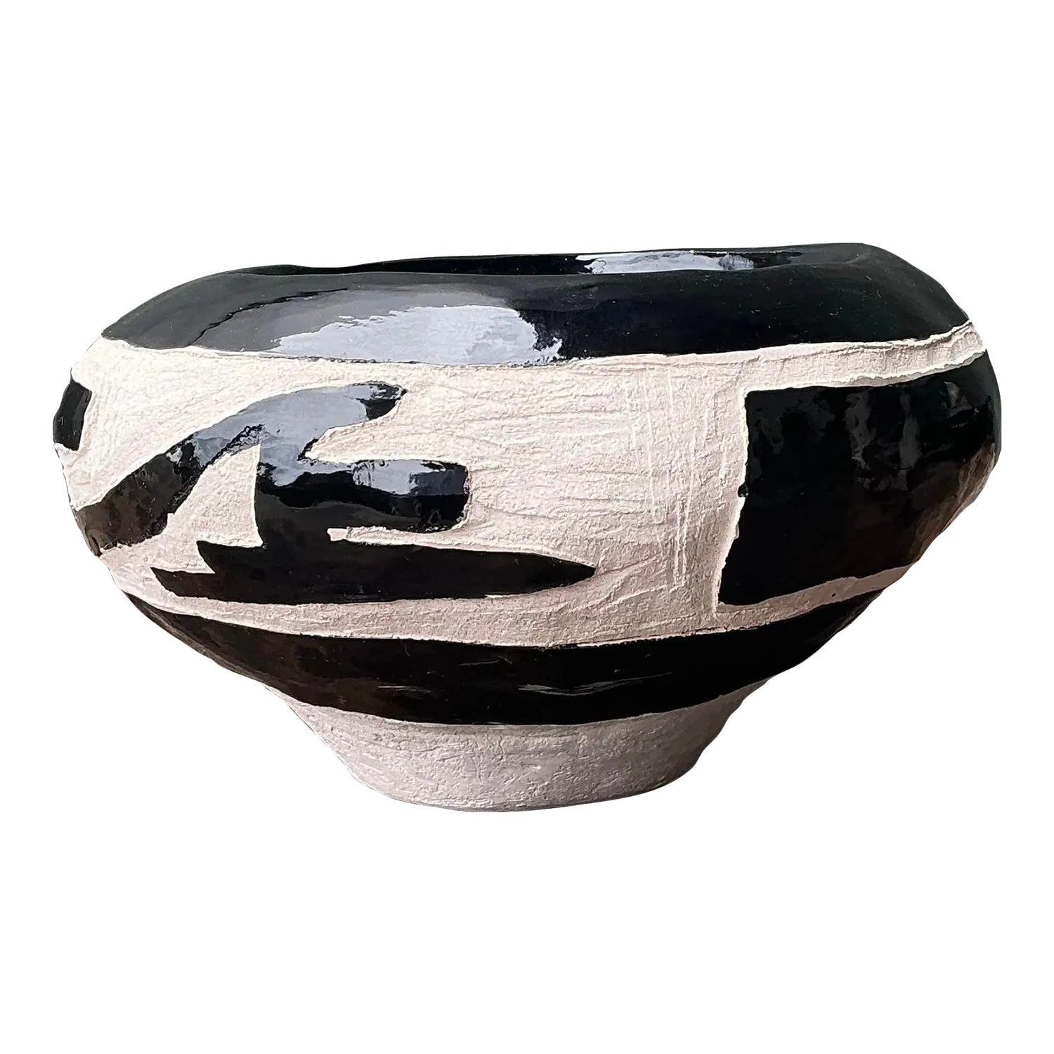 Vintage Original Studio Pottery Coil Vase - Pottery, 9.25W x 5.25H — additional photo 8
