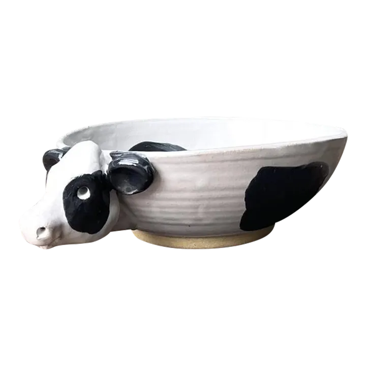 Vintage Original Studio Pottery Cow Bowl