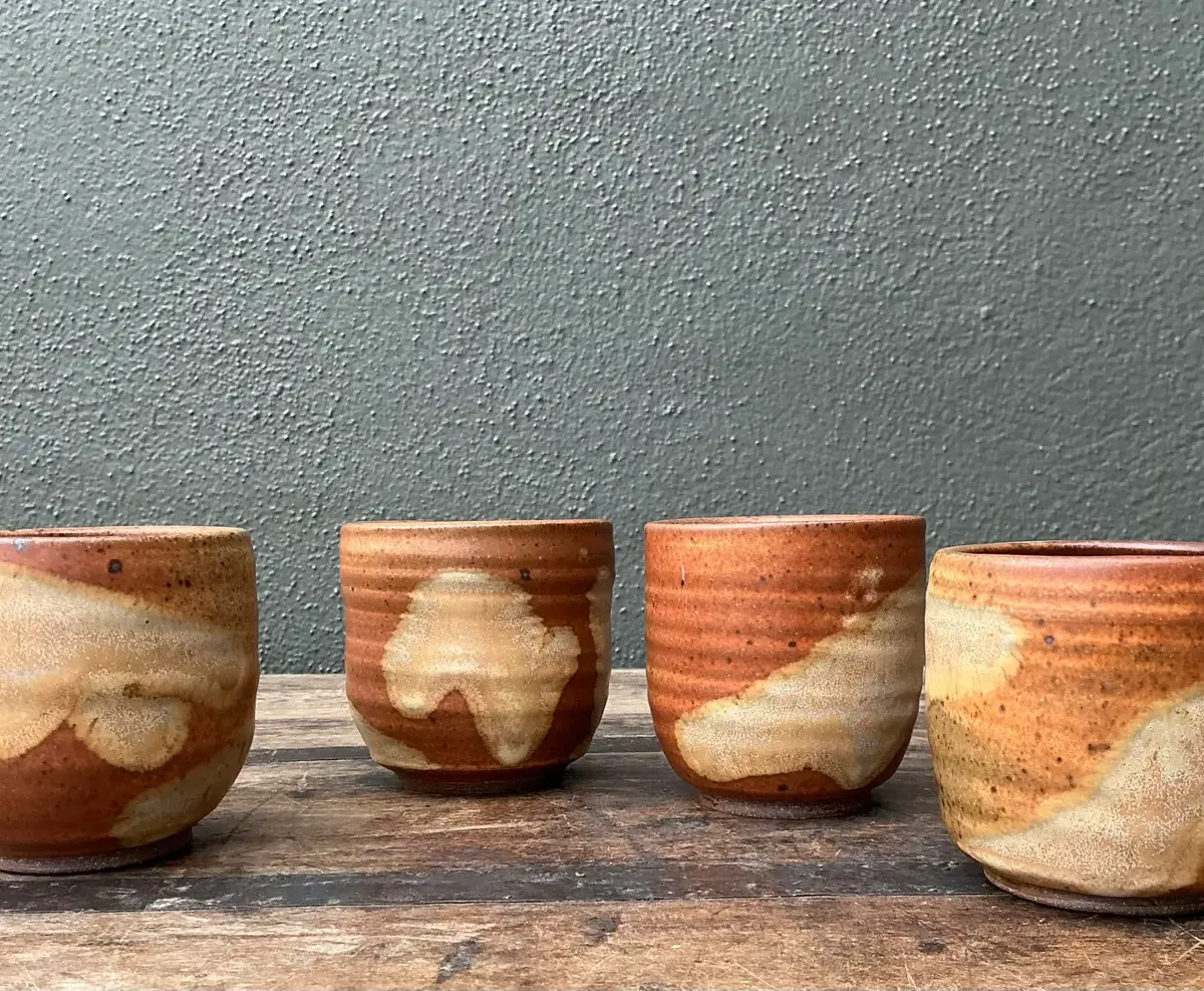 Vintage Original Studio Pottery Cups - Set of 4 — additional photo 1