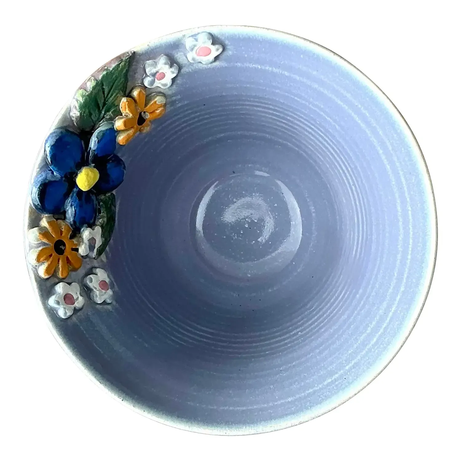 Vintage Original Studio Pottery Double Flower Bowl — additional photo 1