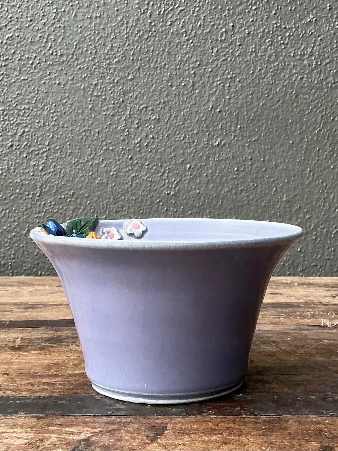 Vintage Original Studio Pottery Double Flower Bowl — additional photo 5