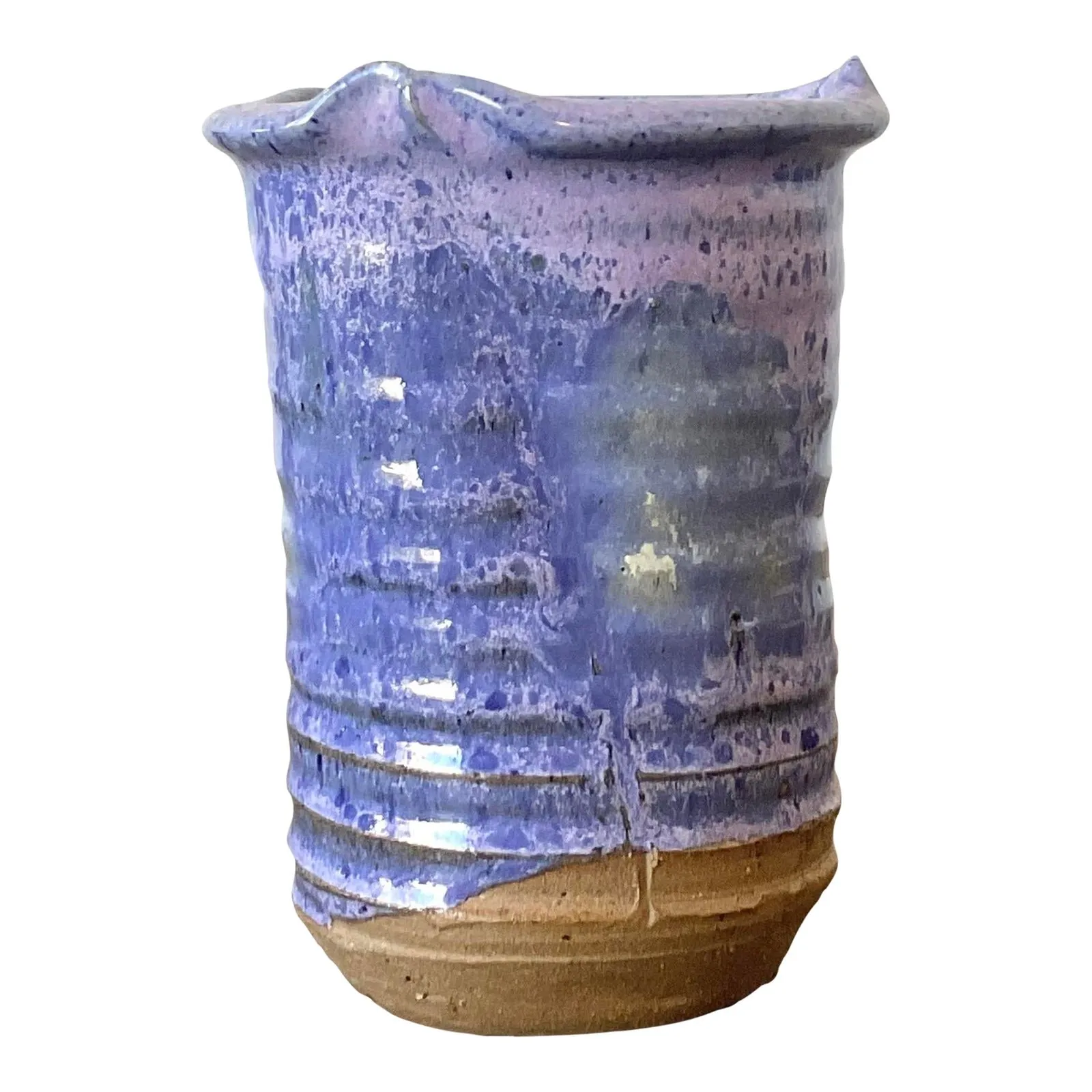 Vintage Original Studio Pottery Drip Glaze Vase - Stoneware, 4W x 5.5H — additional photo 5
